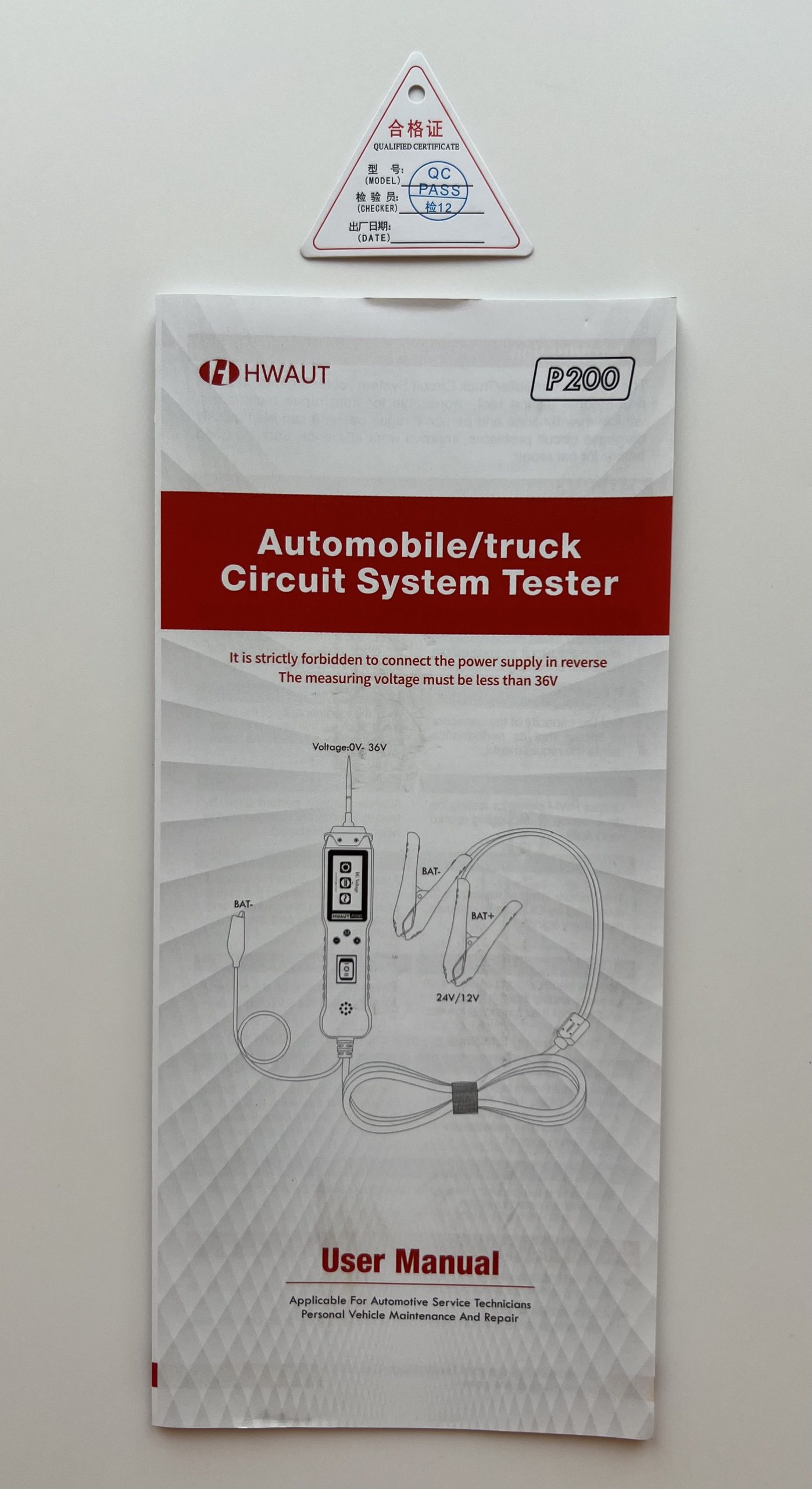 Інструкція до автомобільного тестера ланцюга