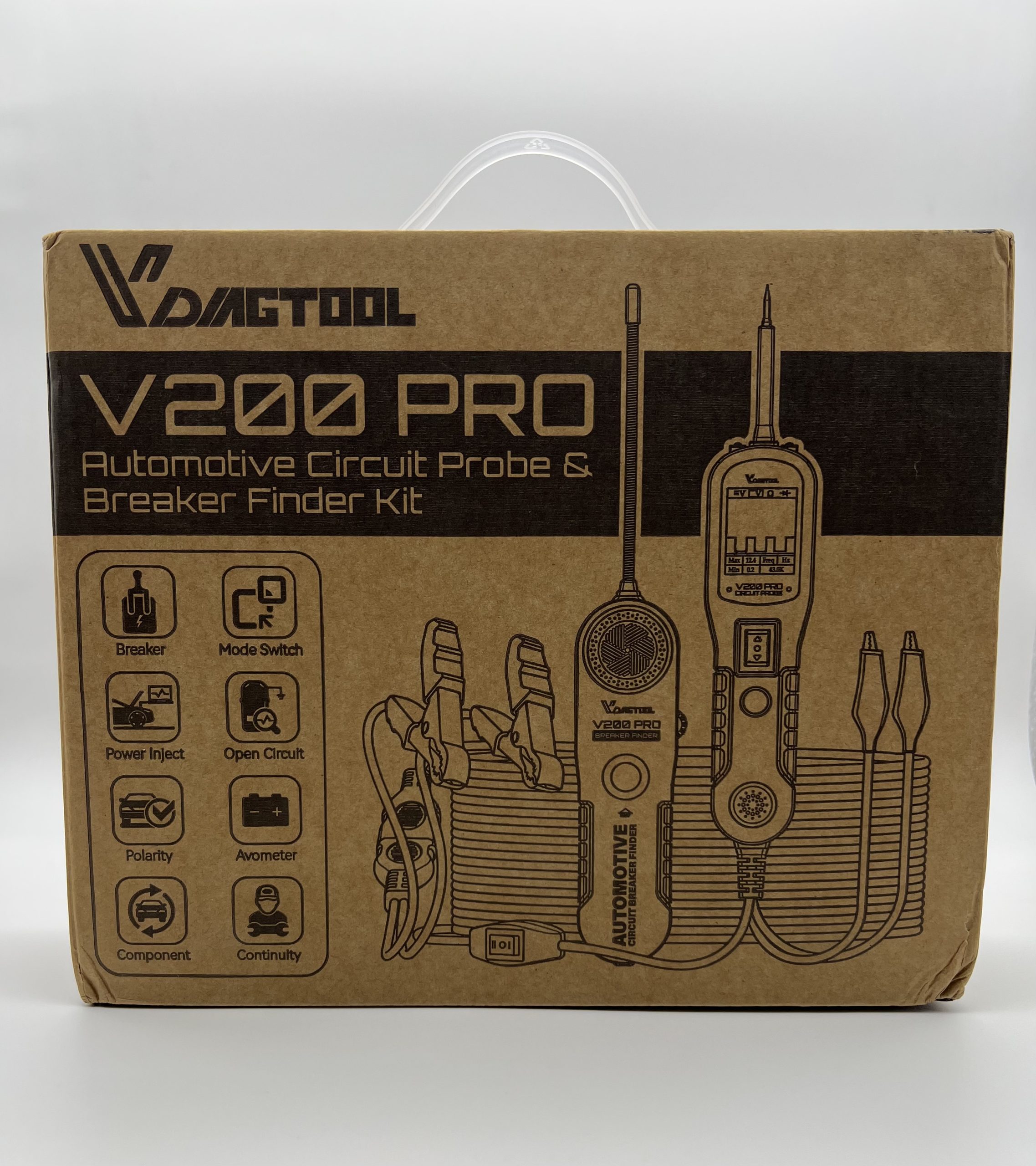 VDIAGTOOL V200 PRO в коробці з базовим комплектом постачання