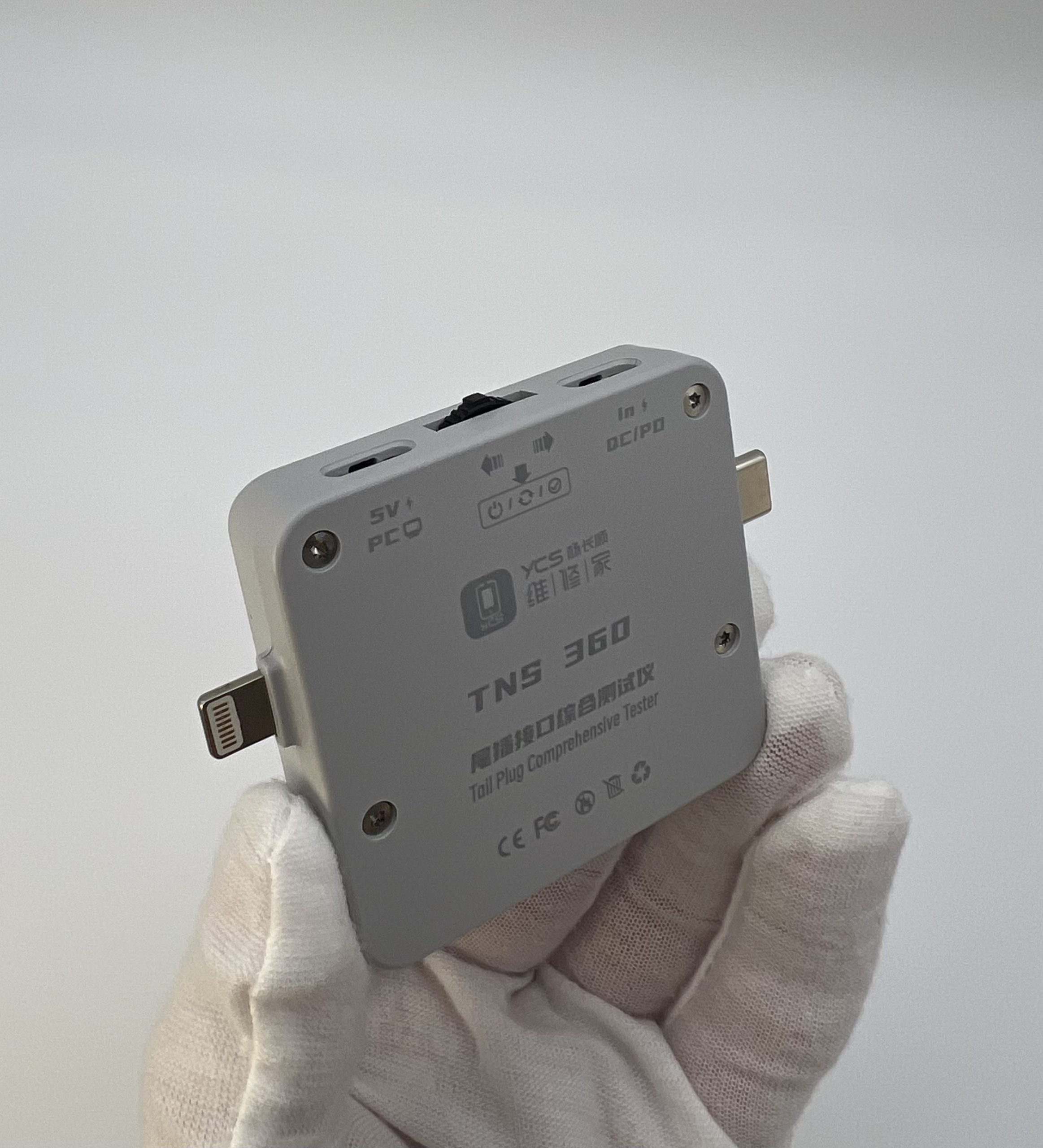 YCS TNS360 для зручної та швидкої перевірки розʼєму зарядки телефону