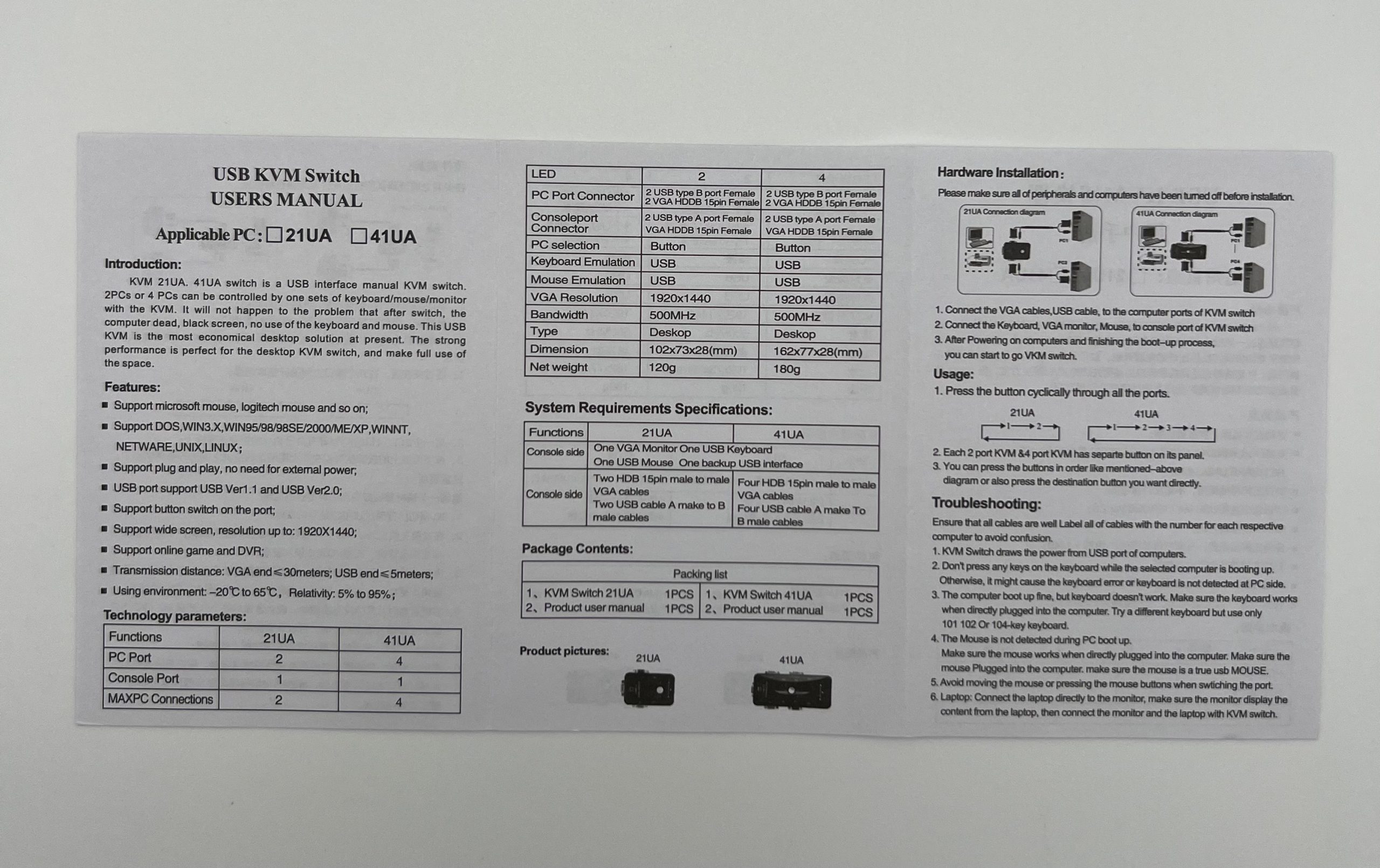 Інструкція користувача до KVM-перемикача у базовому наборі
