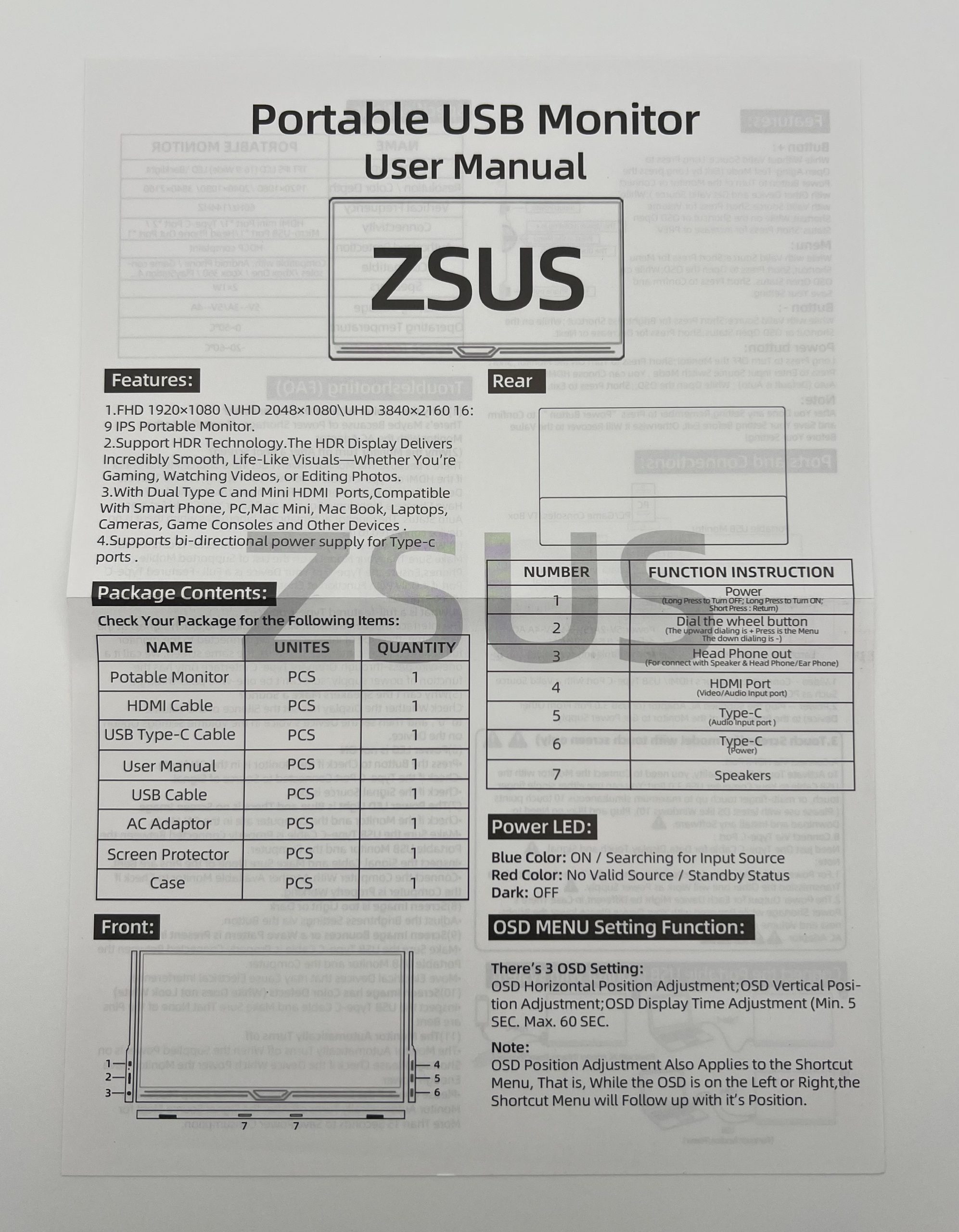 Інструкція користувача до ZSUS PM10A