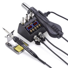 Паяльна станція 2-в-1 750 Вт з LCD-дисплеєм, для BGA, SMD, PCB та IC (модель 8898)