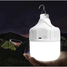 Світлодіодна аварійна лампочка з акумулятором 60Вт, USB зарядка, біла