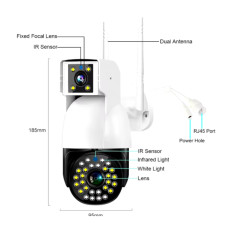 IP-камера зовнішня водонепроникна з подвійним об’єктивом, Wi‑Fi/4G SIM, автоматичне відстеження IP-камера зовнішня водонепроникна з подвійним об’єктивом, Wi‑Fi/4G SIM, автоматичне відстеження