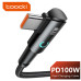 Кабель USB-A to Type-C 0.25 м, 90°, LED дисплей, 6A/100W (Toocki)