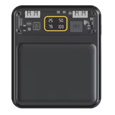 Повербанк 10000 mAh, 2xUSB, вхід Micro/Type‑C, прозорий