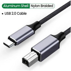 Кабель USB Type‑C – USB‑B 2.0 з нейлоновим обплетенням, 480 Мбіт/с