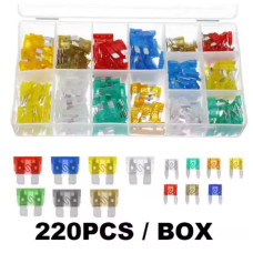 Набір запобіжників AUTO FUSE в органайзері (знімник в комплекті), 220 од.