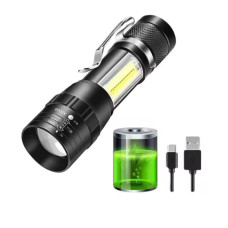 Міні-ліхтарик USB, перезаряджуваний, з можливістю масштабування, 3-режимний ліхтар для кемпінгу