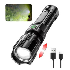 Високопотужний світлодіодний ліхтар 2000 лм. Тактичний ліхтарик із підсвічуванням дисплея USB-зарядка.