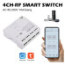 Чотириканальне розумне Wi-Fi реле Tuya Smart Switch 220В, 16A (загалом), бездротове із сухими контактами