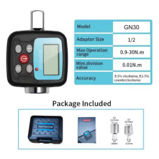 Професійний електронний динамометричний ключ з адаптером (0,9–30 Нм)