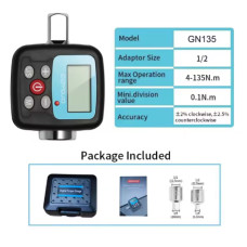 Професійний електронний динамометричний ключ з адаптером (крутного моменту 4-135 Нм)