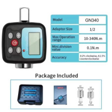 Професійний електронний динамометричний ключ з адаптером (10-340 Нм)