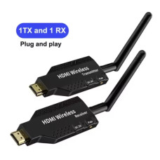 Бездротовий HDMI подовжувач 1 TX до 4 RX (Splitter) — відеопередавач і приймач для PS4, портативного ПК, телевізора, монітора тощо Бездротовий HDMI подовжувач 1 TX до 4 RX (Splitter) — відеопередавач і приймач для PS4, портативного ПК, телевізора, монітора тощо