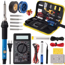 19-в-1 Набір для пайки з LCD-цифровим мультиметром, паяльником 60W і 5 змінними наконечниками