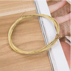 Комплект мідних струн для акустичної гітари, 6 шт, зі сталевим дротом (жовтий)