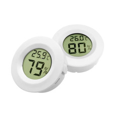 Міні LCD цифровий термометр-гігрометр, круглий тестер температури й вологості (Білий)