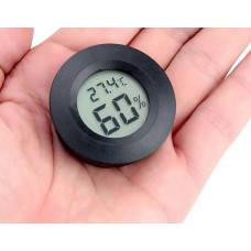 Міні LCD цифровий термометр-гігрометр круглий тестер температури і вологості (чорний)