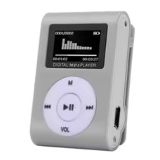 Міні MP3-плеєр портативний музичний програвач 3,5 мм, сріблястий