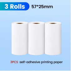 Самоклеючі етикетки 57×25 мм термопапір для міні-принтера та моментального друку 3Roll Sticker Paper