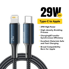 Швидкий зарядний кабель Essager USB‑C—Lightning PD 29 Вт, Синій
