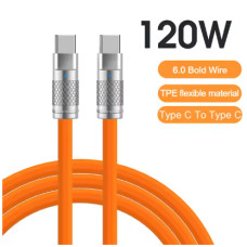 Силіконовий кабель Type-C - Type-C помаранчевий (1м) Силіконовий кабель Type-C - Type-C помаранчевий (1м)