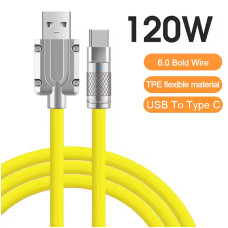 Силіконовий кабель Type-C – USB Жовтий (1 м) Силіконовий кабель Type-C – USB Жовтий (1 м)