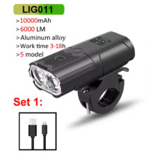 Універсальний ліхтар для велосипеда LIG011 – 6000 люмен, 10000 мАг, IPX6, Power Bank, 5 режимів (011 set 1)