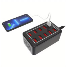 Універсальна багатопортова USB-зарядна станція 50W, 10 портів