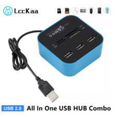 LccKaa All In One USB HUB Combo USB 2.0, високошвидкісний картрідер Micro SD, адаптер-конектор із 3 портами для планшета, ПК