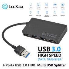 USB Hub 3.0 LccKaa — розгалужувач на 4 порти, зчитувач U‑дисків для ПК і ноутбука