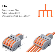 Компактні клемні блоки QHJIA F14 (32A 250V) – Аналог WAGO