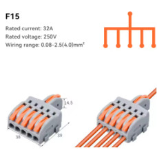 Компактні клемні блоки QHJIA F15 (32A 250V) – Аналог WAGO
