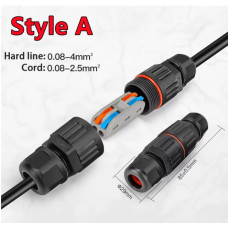 IP68 з'єднувальний роз'єм (Style A), 2/3 контакти, безпаяльний, для швидкого підключення, водозахищений