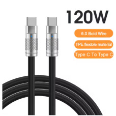 Силіконовий кабель Type-C - Type-C (1м) Чорний Силіконовий кабель Type-C - Type-C (1м) Чорний