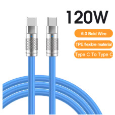 Силіконовий кабель Type-C - Type-C (1м) синій Силіконовий кабель Type-C - Type-C (1м) синій