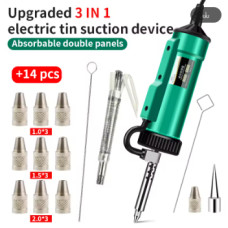 Електричний вакуумний оловоотсос LUXIANZI 220V LXZ923107B (40W, 14 предметів) Електричний вакуумний оловоотсос LUXIANZI 220V LXZ923107B (40W, 14 предметів)