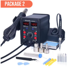 Паяльна станція Silverflo 8586D-II (2-в-1, 750W, фен + паяльник package 2)