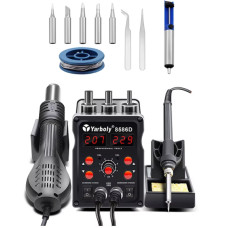 Паяльна станція Yarboly 8586D (2-в-1: термофен + паяльник для ремонту електроніки) тип Е
