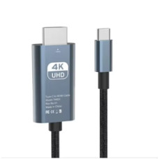 Кабель Type‑C to HDMI 4K, 2 м (алюмінієвий корпус, 3D)