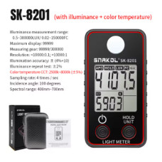 Портативний прилад контролю освітленості SNAKOL SK-8201 (Цифровий люксметр з високою точністю)