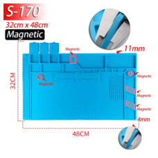 Силіконовий килимок для паяльних робіт – термостійкий антистатичний робочий мат S-170 (magnetic)