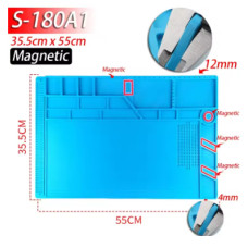 Силіконовий килимок для паяльних робіт – термостійкий антистатичний робочий мат S-180A1 (magnetic)