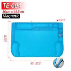 Силіконовий килимок для паяльних робіт – термостійкий антистатичний робочий мат TE604 (магнітний)