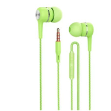 Навушники з мікрофоном 3.5 мм — Проводові стерео-вкладиші для музики та дзвінків (Green) Навушники з мікрофоном 3.5 мм — Проводові стерео-вкладиші для музики та дзвінків (Green)
