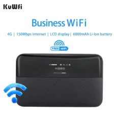 Портативний 4G Wi-Fi роутер KuWFi 150Mbps з SIM-картою та акумулятором 6000 мА·год