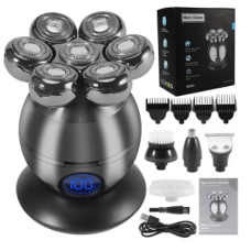 Електробритва 7D з Плаваючою Головкою та 6 Насадками – Водозахищена, Зарядна, Компактна