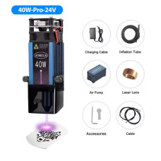 Потужна лазерна головка для гравіювання та різання — 40 Вт, 24 В (повний комплект)