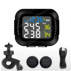 Система моніторингу тиску шин TPMS для мотоцикла (LCD дисплей, 2 зовнішні датчики)